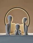 URBAN SENSE® | Couple Family Statue | Ceramic Thinker Sculpture | Home Decor Items for Living Room Show Piece | Table Artifact (White | Set of 3)