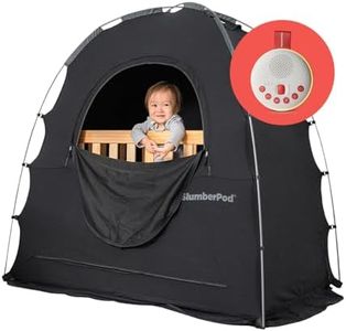 SlumberPod Bundle The Original Blackout Sleep Tent & Portable Sound Machine Travel Essential for Babies & Toddlers, Pack N Play Cover, Sleep Pod with Monitor Pouch & Fan Pouch, Block 95%+Light, Black