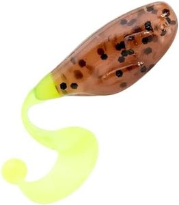 Strike King Mr. Crappie Crappie Cutter Soft Bait, Pumpkin with Chartreuse Tail, 1.5in