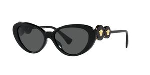 Versace Woman Sunglasses Black Frame, Dark Grey Lenses, 54MM, Multicolor, 54/17/145