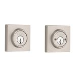 Baldwin Reserve DCCSD150S Double Cylinder Contemporary Square Deadbolt with Smartkey Satin Nickel Finish