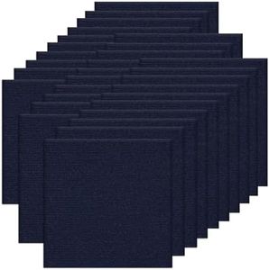 Orgthin 30Pcs Carpet Tiles Peel and Stick, Self Adhesive Carpet Floor Tile 12” x 12”, Dark Blue Soft Padded Flooring Sticker, Home Decor for Bedroom Living Room Office, 30 sq ft per Box