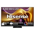 Hisense 55 Inch Mini-LED Smart TV 55U86KQTUK, Quantum Dot Colour, Dolby Vision IQ & Atmos, iMax Enhanced, 2.1.2 Channel Speakers, Youtube, Netflix and Disney+