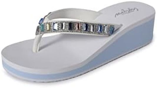 Womens Arch Support Flip Flops Cushion Orthotics Slippers Thong Sandals Platform Wedges Sandal for Indoor Outdoor White 10