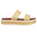 MIA Womens Kady Platform Raffia Slide Casual Sandals Casual - Beige, Natural, 7 UK