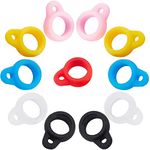 GORGECRAFT 24PCS 6 Colors Anti-Lost Silicone Rubber Rings Holder Multipurpose Adjustable Cases Necklace Lanyard Replacement Pendant Carrying Kit for Pens Device Diameter 8mm/0.3 inch