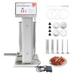 Hakka 12L Electric Sausage Stuffer Machine, 25lb Commercial Sausage Maker Machine with 4 S/S Funnels Automatic Stainless Steel Vertical Sausage Filling Maker