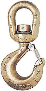 Crosby L-322AN Swivel Hook with Latch | 3 Ton Working Load Limit | Swivel Attachment | Forged Alloy Steel | Load Rated | 1048834