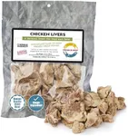 Fresh Is Best Freeze Dried Dog Treats - Raw Freeze Dried Chicken Liver Treats for Dogs & Cats - Chicken Livers in Resealable Zipper Bag - High-Protein Single Ingredient Dog Treat - Made in The USA