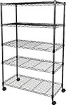 Simple Deluxe 5-Shelf Shelving Unit - Heavy Duty Storage Shelving, Metal Wire Shelving, Storage Organizer Standing Rack for Kitchen, Office and Garage, 29.92'' x 13.98" x 62.99", Black