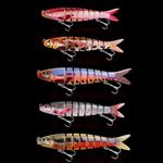 5pcs 5 inch big fishing spinners,Sinking Fishing Lures for Pike Perch Catfish kit for freshwater salt water,Life-like sea fishing tackle baits