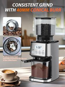 Homtone Conical Burr Coffee Grinder – Adjustable Grind Settings
