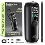 Woowind Tyre Inflator and Bike Pump, LP1 Portable Air Compressor for Car, Bike, 150 PSI, Auto Shut-Off with Presta and Schrader Valve