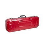 Crossrock 4/4 Size Violin Case | ABS Molded Hardshell with Interior Compartment, 2 Bow Holders, Security Lock, and Detachable Straps-Red (CRA860VFRD)
