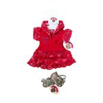 Build Your Bears Wardrobe Teddy Bear Clothes Hooded BFF Dress + Shoes fits Build a Bear (red)