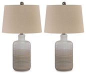 Signature Design by Ashley - Marnina Ceramic Table Lamp - Farmhouse - Set of 2 - Taupe