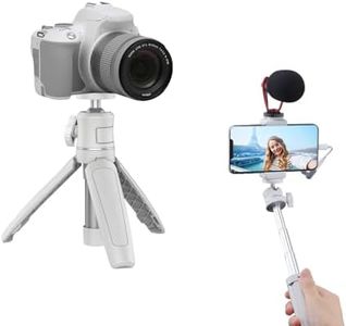 Mini Portable Camera Tripod, for iPhone/Samsung/Google Smartphone Clamp/Action Cam, Lightweight, White Handle Travel Tripod, 1/4" Screw Mini Vlog Camera Table Tripod Photography Accessories