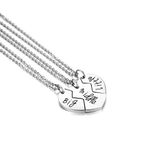 JewelryWe 3PCS Friendship Chains Split Heart Puzzle Pendant Sisters Friends Gifts Stainless Steel Necklace Set