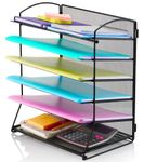 TIDYHIVE 6-Tier Letter Tray Organiser, Paper Filing Tray for Office Desk, File Holder with Stackable Filing Trays