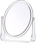 JKG® Magnifying Vanity Mirror With Stand - Small Cosmetic Makeup Mirror | Bathroom Shaving Circle Mirror, Dressing Table Mirror, Beauty Mirror | Travel Car Portable Mirror | Double Sided Round Mirror