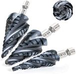 Matework M35 Cobalt Step Drill Bit Set, Four Spiral Flute Step Bit (1/8"-7/8") Wear-Resistant TiAlN Coated, 1/4" Hex Shank Unibit for Metal, Wood, Stainless Steel, Plastic (3Pcs, 20 Size)