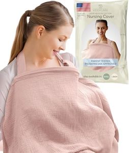 Kiddycare Nursing Cover, Muslin Cotton Privacy Nursing Covers, Gentle on Baby's Skin, Discreet Breastfeeding Covers for Nursing Moms, Breathable Nursing Cover Up for Breastfeeding Essentials, Blush