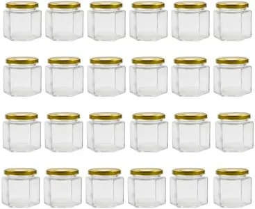 Cornucopia 4-Ounce Hexagon Jars (24-Pack); Clear Glass Bottles for Spices, Party Favors, Jams Etc