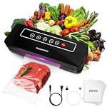 Vacuum Sealer Machine, Vacuum Food Sealer with 20pcs Seal Bags Heat Sealer Machine for Dry and Moist Food Fresh Preservation, Hose Included