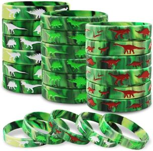 30 Pcs Bracelets en Silicone Pour Dinosaures, Bracelet Dinosaure Pour Enfant, Bracelet en Caoutchouc Enfan, Fournitures Jurassic Party Pour Dinosaures Pour la Thème Party Dinosaures, d'Anniversaire