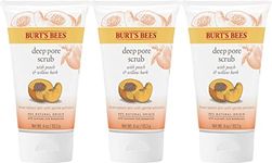 Burt's Bees Deep Cleansing Pore Scrub with Peach and Willow Bark, 4 Ounces, Pack of 3