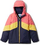 Columbia Youth Girls Horizon Ride II Jacket, Nocturnal/Neon Sunrise/Sun Glow, XX-Small