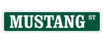 Mustang Horse Street Sign Horses Farmer Farm Riding Lesson | Indoor/Outdoor | 24" Wide Plastic Sign