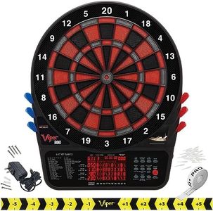 Viper by GLD Products 800 Regulation Size Electronic Dartboard, Featuring 57 Game options for up to 16 players, Enhanced Scoring Experience with Ultra-Thin Spider, and Top Quality Segments to Reduce Bounce Outs, Black