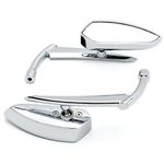 OKSTNO Chrome Grim Reaper Universal Custom Motorcycle Cruiser Mirrors - Free Adapters Rear View Mirrors Pair