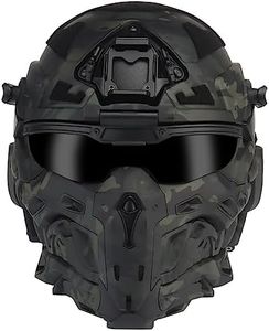 Aetheria Helmet Built-in Communication HD Earphones, Anti-Fog Fan, Night Vision Device Bracket, Full-Face Halloween CS Helmet Mask for Outdoor Activities