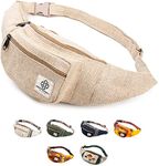 Freakmandu Unisex Hemp Bum Bag Fanny Pack - Boho Style Waist Bag for Men and Women - Handmade Crossbody Hip Belt Bag, Nirvana