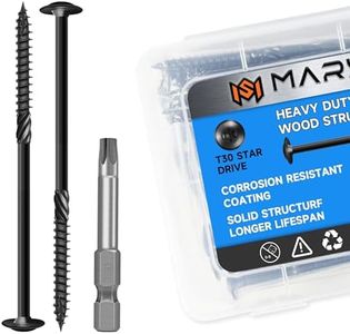 Marysino Lag Screws 6 Inch, Construction Wood Screw #14 x 6, 300-Pack Heavy Duty Self Driiling Structural Screws, Black Anti-Rust Coated Exterior Wood/Lag/Timber Screws, Torx/Star Drive Lag Bolts