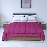 Q Quard Premium Microfibre Comforter Luxury All Season Goose Down Comforter 200 GSM Plush Down Alternative Comforter Duvet Insert with 6 Built in Corner | Queen, Wine