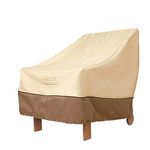 Outdoor High Back Patio Chair Cover Waterproof 210D Oxford Fabric Heavy Duty Garden Rocking Chair Seat Cover Veranda Reclining Armchair Furniture Lounge Deep Seat Chair Protector Beige (89x79x97cm)