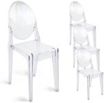 Fohfurniture Set of 4 Clear Armless