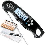 Instant Read Meat Thermometer for Grill and Cooking, Fast & Precise Digital Food Thermometer with Backlight, Magnet, Calibration, and Foldable Probe for Kitchen, Outdoor Grilling and BBQ!