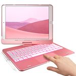 typecase Flexbook Keyboard for 10.2 Inch iPad 9th/8th/7th Gen, iPad Air 3-10.5, iPad Pro-10.5, 10 Color Backlight, 360° Protective, Gesture Trackpad, Slim Cover with Apple Pencil Holder(Rose Gold)