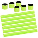 URAQT Reflector Strips, 12 Pcs Reflective Snap Band, Highly Reflective Wearable Wrist/Ankle Bands, Snap Safety Armbands for Cycling, Running, Adults, Children (Green)