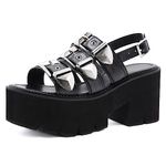 Spring Summer High Heel Sandals Fish Mouth Open Toe Women's Shoes High Heels Platform Ladies Pumps,Black,36 EU/5 US