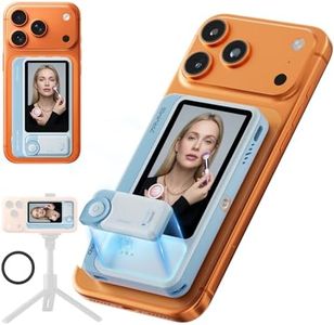 7RYMS Qshot V2 PRO Wireless Selfie Monitor Screen for Android/iPhone 17/16, Magnetic Back Camera Monitor with 4K/60fps, 5H Battery, 164FT Range, Built-in Speaker, Vlog Monitor for YouTube TikTok(Blue)