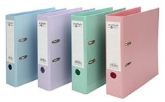 Eastlight A4 Pastel Premium Lever Arch File Assorted, Pack of 4