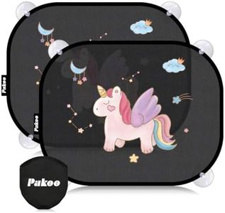 Pakoo Car Window Shade for Baby, 2 Pack UV Protection Breathable Universal Fit Mesh Car Window Shades, 2 Pack with 8 Suction Cups- 17.7 x 14 inches