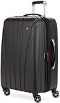 SwissGear 7585 Hardside Expandable Luggage with Spinner Wheels, Black, Checked-Medium 23-Inch