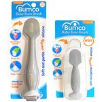 Bumco Diaper Cream Spatula + Mini Baby Bum Brush for Baby Butt Cream with Travel Case - Diaper Cream Applicator Set, Butt Spatula Baby Necessities, Diaper Cream Brush, Gray