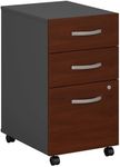Bush Business Furniture Series C 3 Drawer Rolling File Cabinet in Hansen Cherry | Fully Assembled Under Desk Storage with Wheels for Home and Professional Office